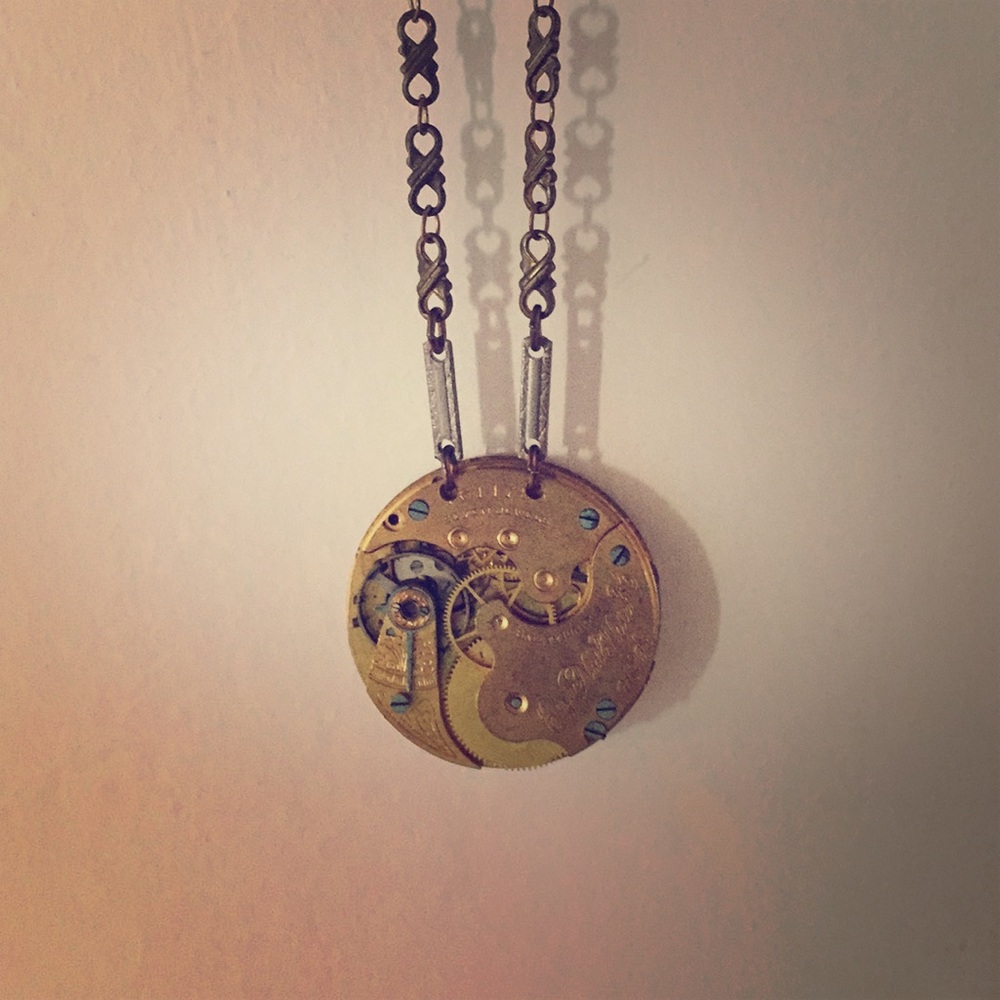 Steampunk Style Pocket Watch Necklace